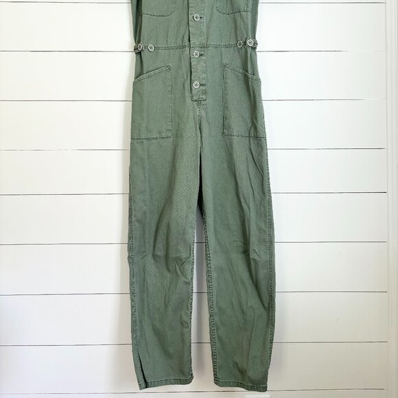 Pistola Grover jumpsuit 100% cotton army green button front - Picture 5 of 9